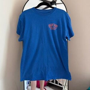 Ron Jon Blue Short Sleeve Tee with Small Orange Logo